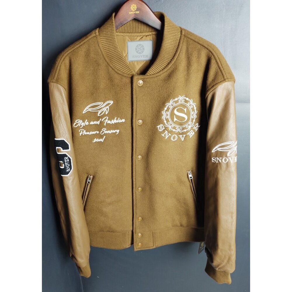 SNOVER Men’s Brown Bomber Jacket Size XL – Signature Premium Outerwear NWT